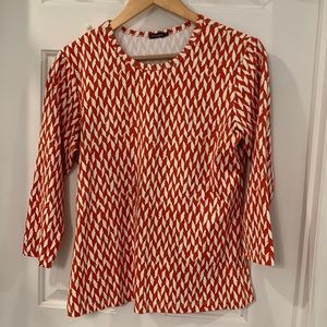 J  McLaughlin burnt Orange pattern shirt